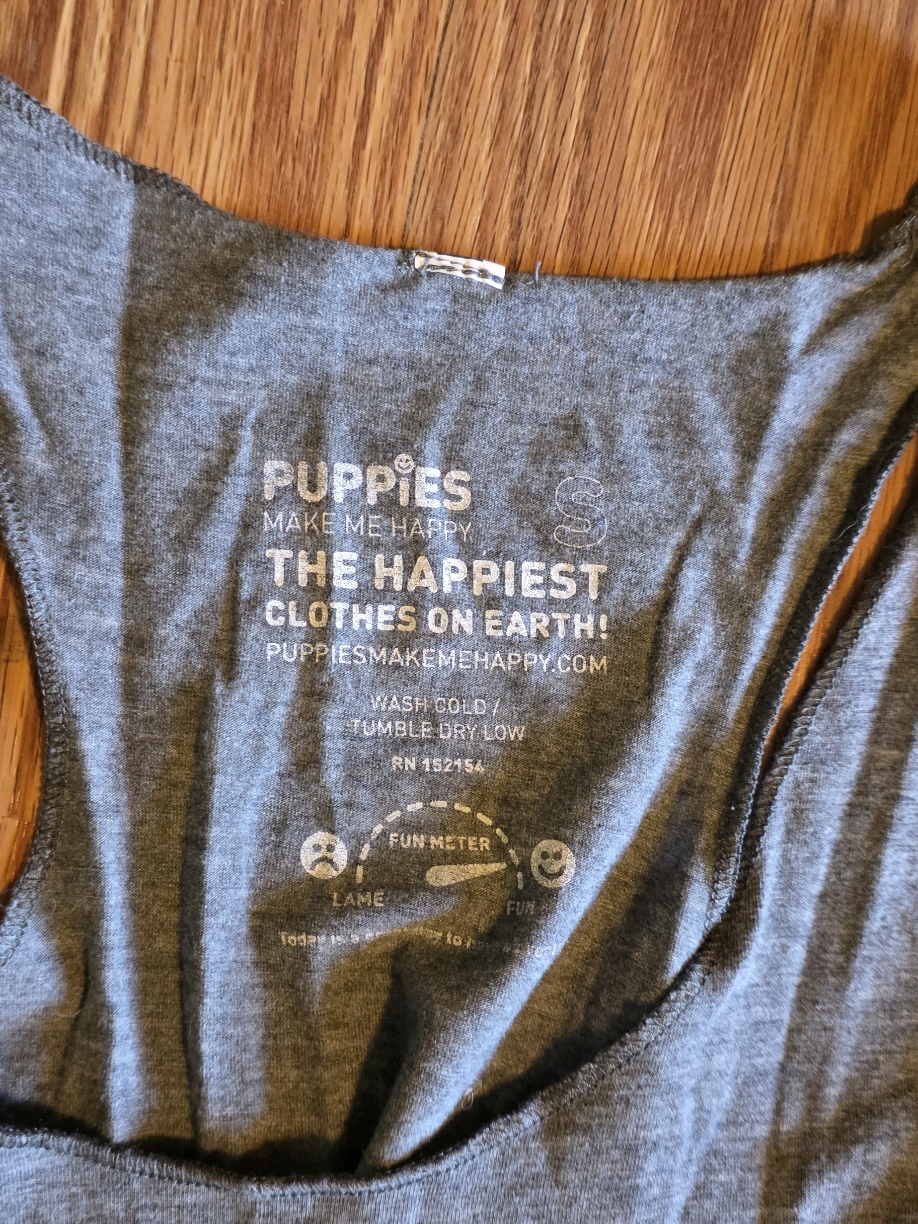 Puppies Make Me Happy, Arm Day = Petting Dogs Women’s Gray Tank Top — image 2 of 3